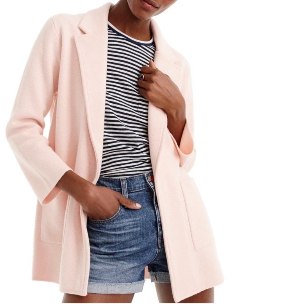 j.crew | sophie sweater blazer subtle pink open front xs